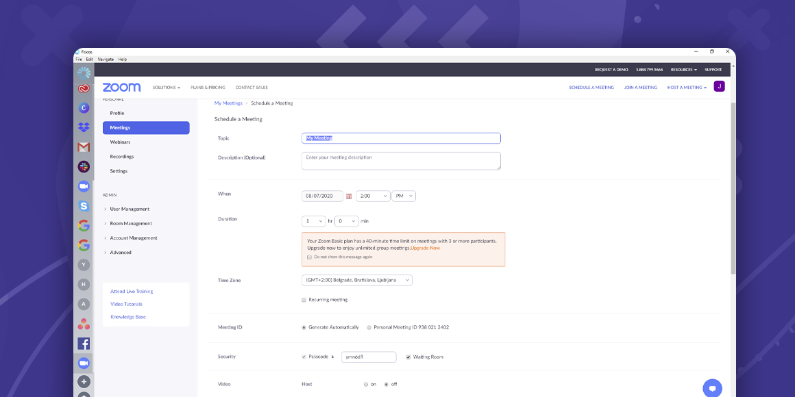 How to set up a Zoom meeting